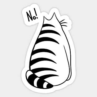 No! Funny cartoon fat cat Sticker